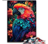 Puzzle da 1000 pezzi colorato dipinto a forma di pappagallo in legno, ideale per decorare casa e ufficio, regalo perfetto per compleanno, 50x75cm, festa di compleanno per uomini e donne