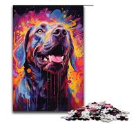 Puzzle da 1000 pezzi colorato dipinto psichedelico di mastino spagnolo gioco di puzzle per adulti adatto a coppie e adolescenti dai 14 anni in su 1000 pezzi (75x50 cm)