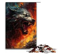 Puzzle da 1000 pezzi colorato Doodle Art Wolf per adulti Puzzle in legno Giochi per famiglie 75x50 cm