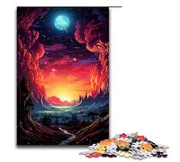 Puzzle da 1000 pezzi colorato fantasy psichedelico spaziale per adulti gioco di puzzle in legno impegnativo (dimensioni 75x50 cm)