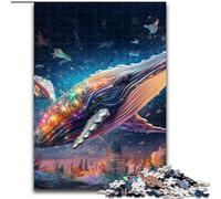 Puzzle da 1000 pezzi colorato in cartone raffigurante una balena blu, dimensioni 26x38cm, ideale per il divertimento in famiglia, il relax e come regalo per le feste.