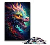 Puzzle da 1000 pezzi colorato psichedelico cosmico drago spaziale puzzle per adulti puzzle in legno gioco impegnativo 75x50 cm