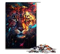 Puzzle da 1000 pezzi colorato psichedelico fantasy magico pantera divertente puzzle per la famiglia ottimo regalo per gli appassionati di anime regalo per adulti da 1000 pezzi.