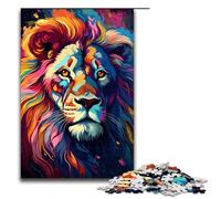 Puzzle da 1000 pezzi colorato psichedelico raffigurante un leone arcobaleno per adulti Ideale come regalo adatto per adolescenti dai 14 anni in su (dimensioni 75x50 cm)