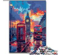 Puzzle da 1000 pezzi colorato raffigurante il Big Ben di Londra, adolescenti, coppie e amici per compleanni e Natale (dimensioni: 26x38cm)