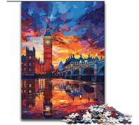Puzzle da 1000 pezzi, colorato, raffigurante il Big Ben di Londra, puzzle difficili per adulti, dimensioni 26x38cm, rompicapo stimolante, giocattolo rilassante per adolescenti