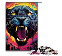 Puzzle da 1000 pezzi colorato scarabocchio pantera nera puzzle per adulti gioco educativo in legno sfida giocattolo 75x50cm