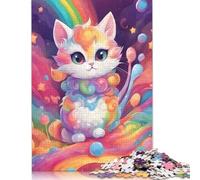 Puzzle da 1000 pezzi colorato simpatico piccolo gatto puzzle per adulti puzzle difficoltà puzzle gioco educativo giocattolo decorazione per la famiglia 1000 pezzi (75x50 cm)