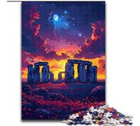 Puzzle da 1000 pezzi colorato Stonehenge in legno, livello principiante, ideale come regalo di compleanno e per le feste, 50x75cm, attività per adulti e famiglie, regalo fai da te per la casa
