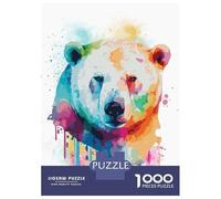 Puzzle Da 1000 Pezzi Colorful Polar Bear Art Puzzle Per Adulti Gioco Rompicapo Decorazione Perfetta Regali Unici Per Compleanno E Natale 52x38cm/1000pcs