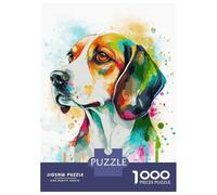 Puzzle Da 1000 Pezzi Colorful Watercolor Beagle Puzzle Per Adulti Gioco Pratico Sfida Difficile Interazione Genitore-figlio 38x26cm/1000pcs