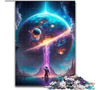 Puzzle da 1000 pezzi Colori del pianeta spaziale in legno, idea regalo per le feste, opera d'arte umoristica, opera d'arte dettagliata 50x75cm, Natale o compleanni