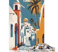 Puzzle da 1000 pezzi "Colori di Tunisi" per adulti, puzzle di carta per adulti e adolescenti, puzzle per attività in famiglia, 38x26 cm/1000 pezzi