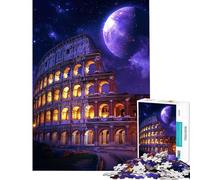 Puzzle da 1000 pezzi Colosseo al chiaro di luna per ragazzi ideale per il divertimento in famiglia e per l'interazione genitore-figlio compleanno e Natale 38x52cm