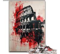 Puzzle da 1000 pezzi Colosseo romano Graffiti Puzzle in cartone, colorato arredamento per la casa e gioco interattivo per famiglie, 1000 pezzi(26x38cm)