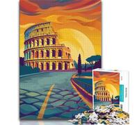 Puzzle da 1000 pezzi Colosseo Tramonto per adulti e ragazzi, aiuta il cervello ad allenarsi, giocattoli avvincenti per coltivare la pazienza, ottimo regalo 75x50cm