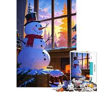 Puzzle da 1000 pezzi con accogliente scena invernale e pupazzo di neve ideale per compleanno decorazione natalizia da parete e gioco educativo per ragazzi dai 14 anni in su (50x75cm)