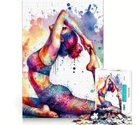 Puzzle da 1000 pezzi con acquerelli a tema yoga per adolescenti,gioco di memoria e concentrazione,taglio di qualità professionale,attività rilassante di gruppo al chiuso (50x75cm)