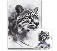 Puzzle da 1000 pezzi con acquerello Ocelot per adolescenti, gioco per lo sviluppo del pensiero logico, ottimo regalo per momenti significativi, dimensioni 38x52cm