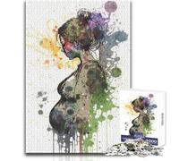 Puzzle da 1000 pezzi con acquerello raffigurante una donna incinta, per adolescenti, gioco di pensiero logico interattivo, ideale come regalo per occasioni memorabili, dimensioni 50x75cm