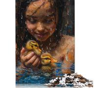 Puzzle da 1000 pezzi con adorabili anatre da dipingere, puzzle di difficoltà, gioco educativo, giocattolo, decorazione per la famiglia, 1000 pezzi (75x50 cm)