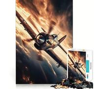 Puzzle da 1000 pezzi con aereo da combattimento vintage per ragazzi,ideale per stimolare la mente,creare un'attività divertente e di alta precisione,perfetta per una pausa rilassante (38x52cm)