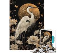 Puzzle da 1000 pezzi con airone e tecnica Kintsugi Aiuta a stimolare la mente riduce lo stress ed è un gioco pratico adatto a persone dai 14 anni in su (38x26cm)