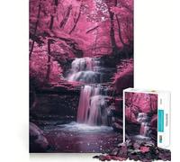 Puzzle da 1000 pezzi con alberi di ciliegio e cascata per ragazzi, ideale per migliorare la memoria, per un relax informale, con bordi precisi e un regalo elegante (38x52cm)