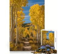 Puzzle da 1000 pezzi con alberi di pioppo tremulo autunnali lungo un sentiero,ideale per adolescenti Sviluppa le capacità di pensiero,favorisce la calma e favorisce la distrazione Taglio liscio Ottimo