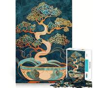 Puzzle da 1000 pezzi con albero bonsai e bordi senza soluzione di continuità,gioco di logica e divertimento,ideale per momenti di svago,regalo di Natale a tema artistico 50x75cm