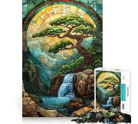 Puzzle da 1000 pezzi con albero bonsai e bordo senza giunture,gioco di logica e divertimento,ideale per momenti di svago,regalo artistico di Natale 50x75cm