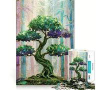 Puzzle da 1000 pezzi con albero bonsai e foresta di bambù,incastro perfetto,attività di gioco intelligente,divertimento per il tempo libero,regalo di compleanno 38x52cm