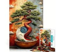 Puzzle da 1000 pezzi con albero bonsai e paesaggio giapponese,taglio perfetto Divertente rompicapo cognitivo,gioco per il tempo libero,regalo artistico di Natale 38x26cm