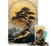 Puzzle da 1000 pezzi con albero bonsai giapponese Kintsugi,gioco di precisione con bordi perfetti,giocattolo per allenare la mente,divertimento a ritmo lento,regalo di compleanno 50x75cm