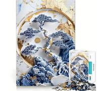 Puzzle da 1000 pezzi con albero bonsai in porcellana per ragazzi, gioco di logica, divertimento rilassante, taglio di precisione, (38x26cm)