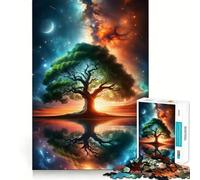 Puzzle da 1000 pezzi con albero che si protende nello spazio, taglio di alta qualità, gioco per lo sviluppo della mente, divertimento e pace, regalo di compleanno (50x75cm)