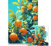Puzzle da 1000 pezzi con albero d'arancio, frutti e foglie per adulti, ideale per allenare la mente, rilassare e divertirsi con l'arte dell'assemblaggio, un regalo perfetto per le vacanze (50x75cm)