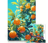 Puzzle da 1000 pezzi con albero d'arancio, frutti e foglie per adulti, ideale per allenare la mente, rilassare e divertirsi con l'arte dell'assemblaggio, un regalo perfetto per le vacanze (50x75cm)