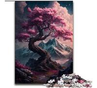 Puzzle da 1000 pezzi con albero di ciliegio in fiore rosa per adulti, dimensioni 38x26cm, gioco di sfida mentale per adolescenti e interazione familiare