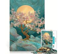 Puzzle da 1000 pezzi con albero di ciliegio in fiore,tecnica Kintsugi,bordi lisci,gioco creativo,giocattolo per momenti di relax,regalo di compleanno divertente (38x52cm)