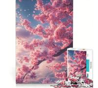 Puzzle da 1000 pezzi con albero di ciliegio in piena fioritura, gioco per famiglie, rilassante e stimolante per la mente, compleanno e Natale 50x75cm