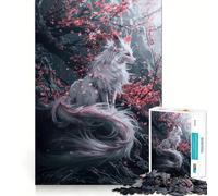 Puzzle da 1000 pezzi con albero di ciliegio Kitsune bianco,ideale per ragazzi,stimola la mente,divertimento,incastro perfetto,attività rilassante e piacevole per interni (50x75cm)