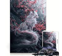 Puzzle da 1000 pezzi con albero di ciliegio Kitsune bianco per adulti, ideale per stimolare la memoria e creare un'atmosfera rilassante, con bordi netti e un regalo perfetto (38x52cm)
