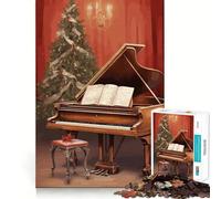 Puzzle da 1000 pezzi con albero di Natale e pianoforte per adulti e ragazzi, ideale per stimolare la memoria, favorire la calma e favorire la fuga, con taglio liscio e un regalo sincero (38x26cm)