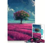Puzzle da 1000 pezzi con albero gigante e erba rosa per ragazzi, gioco di logica, calma mentale, qualità, regalo di Natale (50x75cm)