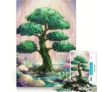 Puzzle da 1000 pezzi con albero in vetro colorato per ragazzi, ideale per il recupero della memoria, il relax e il divertimento, con dettagli nitidi e perfetti come regalo stagionale 50x75cm
