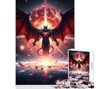 Puzzle da 1000 pezzi con ali da diavolo giocattolo esplosivo decorazione da parete regalo per compleanni gioco rompicapo con pezzi completamente interconnessi di forma casuale dimensioni 50x75cm