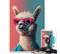 Puzzle da 1000 pezzi con alpaca e lama per adulti,divertente per allenare la mente,con componenti robusti e ben definiti,ideale per una pausa rilassante (50x75cm)