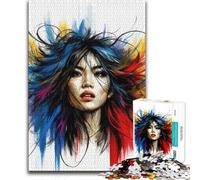 Puzzle da 1000 pezzi con analisi dinamica dell'arte dei capelli asiatici e giochi di logica e relax per bambini dai 14 anni in su, 38x26cm
