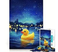 Puzzle da 1000 pezzi con anatra di gomma e cielo notturno per adulti e ragazzi, giocattolo educativo per la casa, divertimento di qualità, taglio classico, regalo (38x52cm)